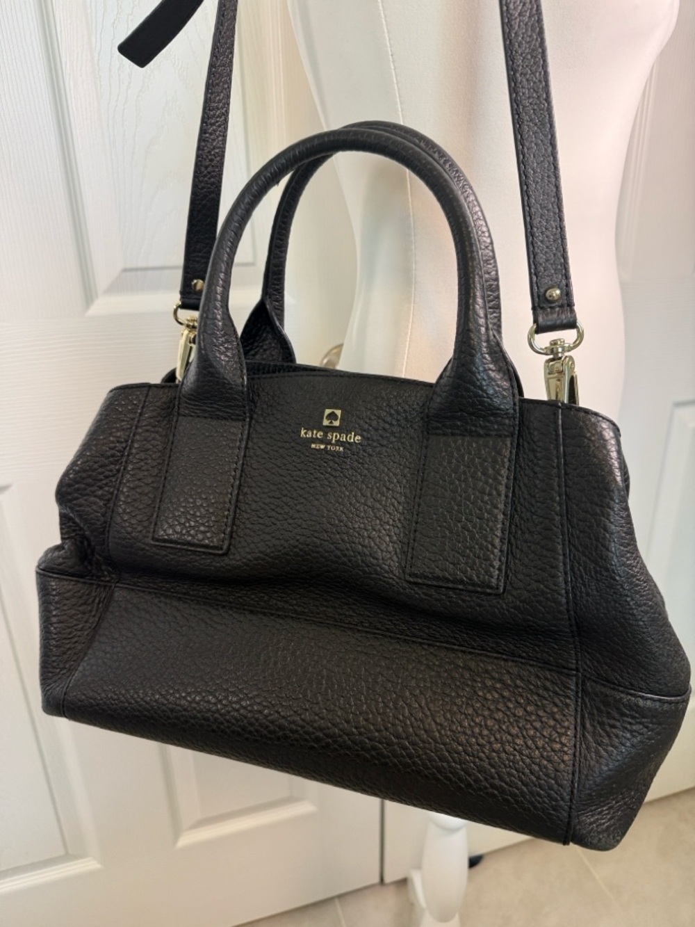 kate spade Southport Sloan Black Pebbled Leather Satchel - Picture 3 of 14